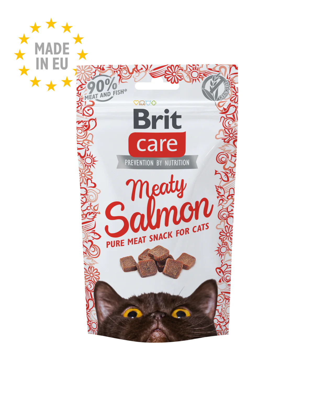 Brit Care Cat Snack Meaty Poulet ou Saumon 50g
