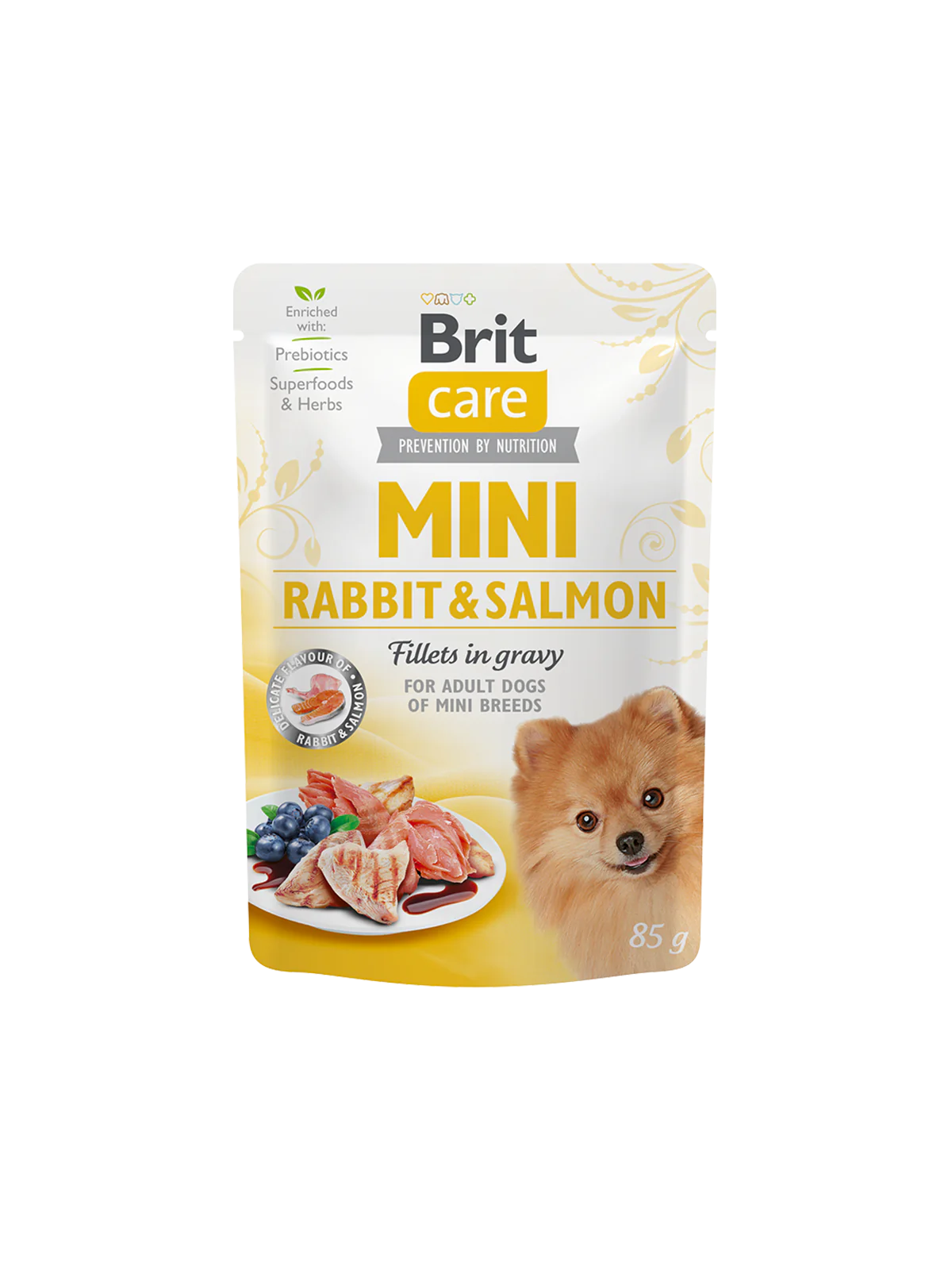 Brit Care Mini Rabbit & Salmon fillets in gravy 85 G