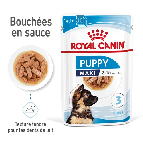 Royal Canin Maxi Puppy Sauce-Sachet fraîcheur pour chiot 140G