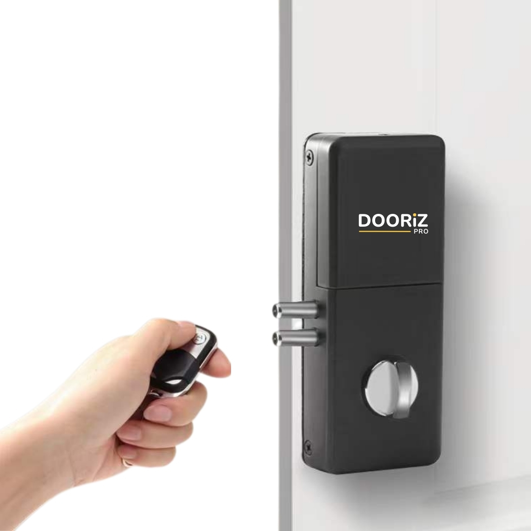 Dooriz PRO1 Cerradura invisible con 4 mandos a distancia y accesorios  de instalación, cierre horizontal