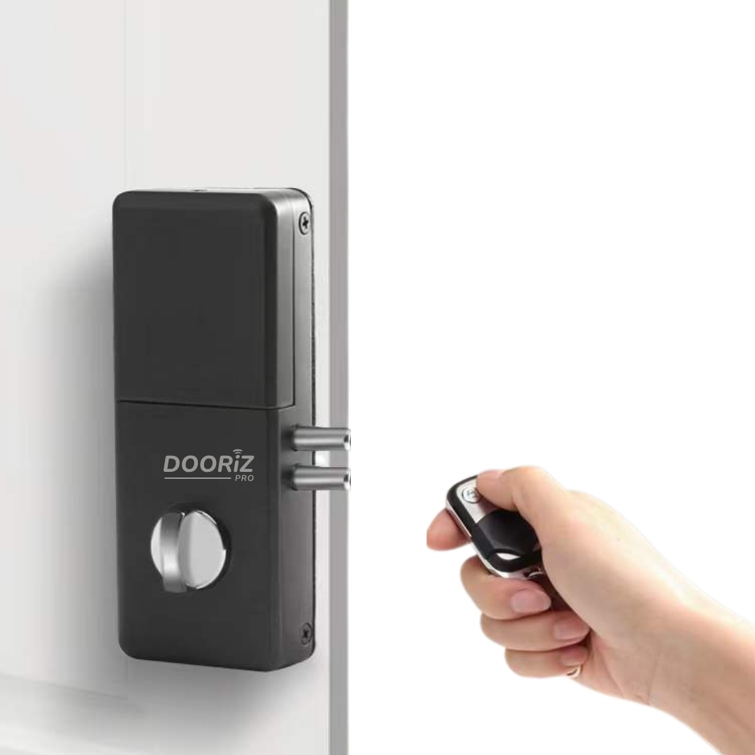Dooriz PRO Cerradura invisible con 4 mandos a distancia y accesorios  de instalación, cierre estándar