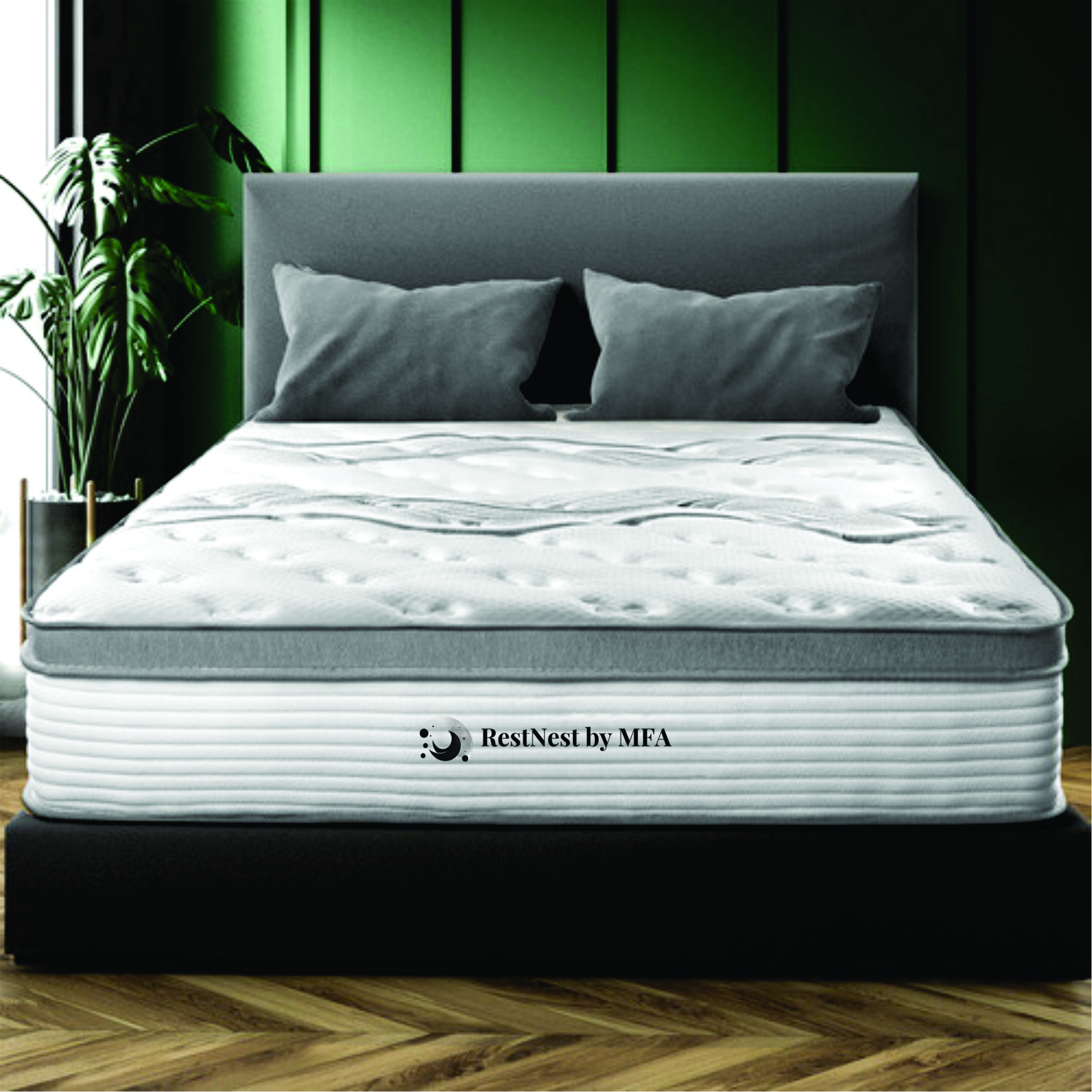 Restnest Queen Mattress Euro Top Pocket Spring 34cm 7-Zone