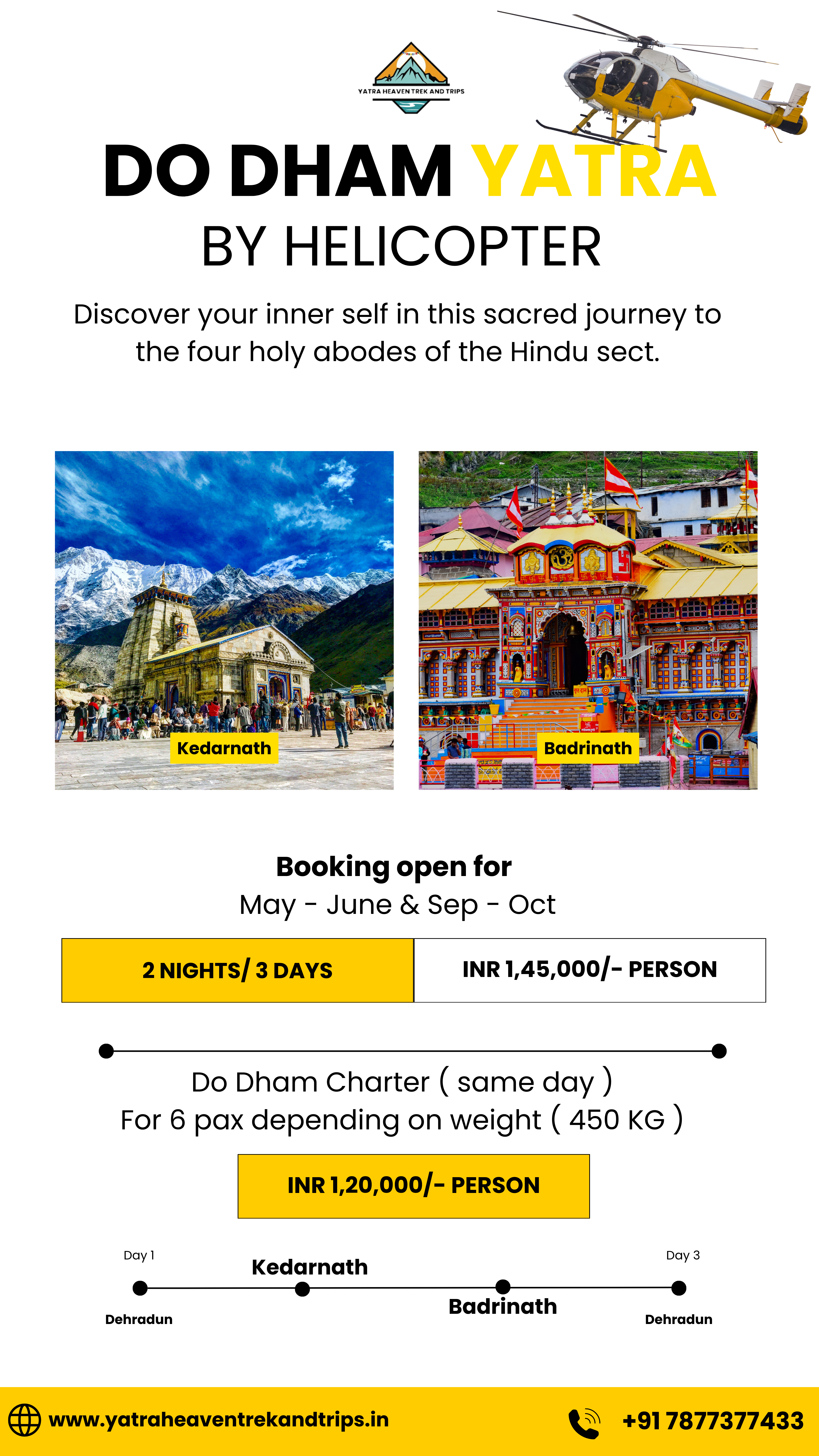 Do Dham Yatra by Helicopter