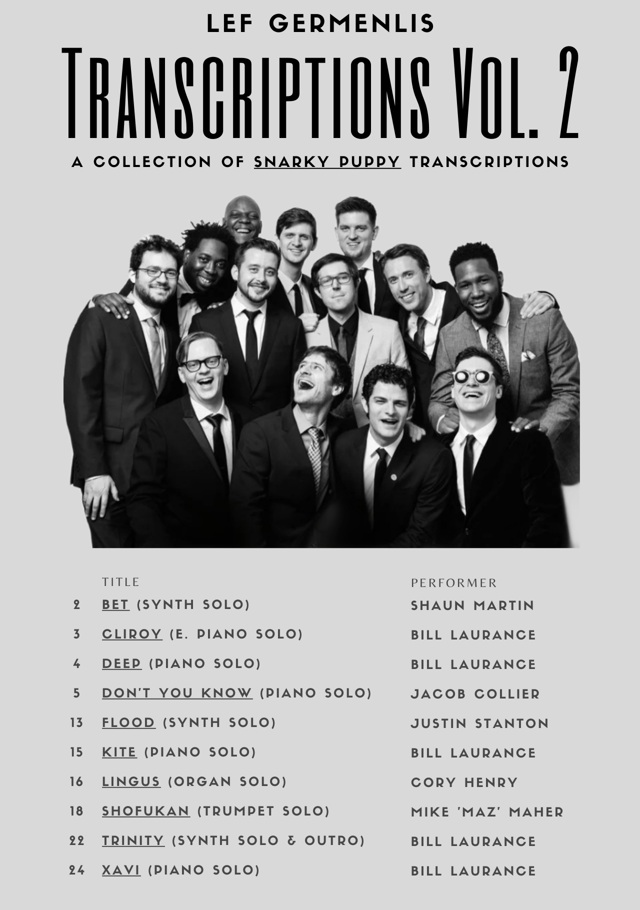 Transcriptions Vol. 2 (A Collection of Snarky Puppy Transcriptions) - PDF