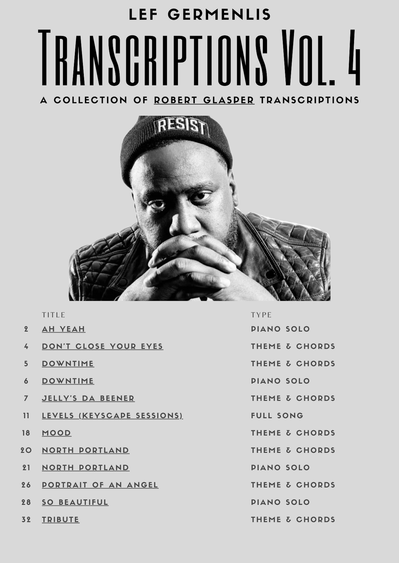 Transcriptions Vol. 4 - (A Collection of Robert Glasper Transcriptions) - PDF