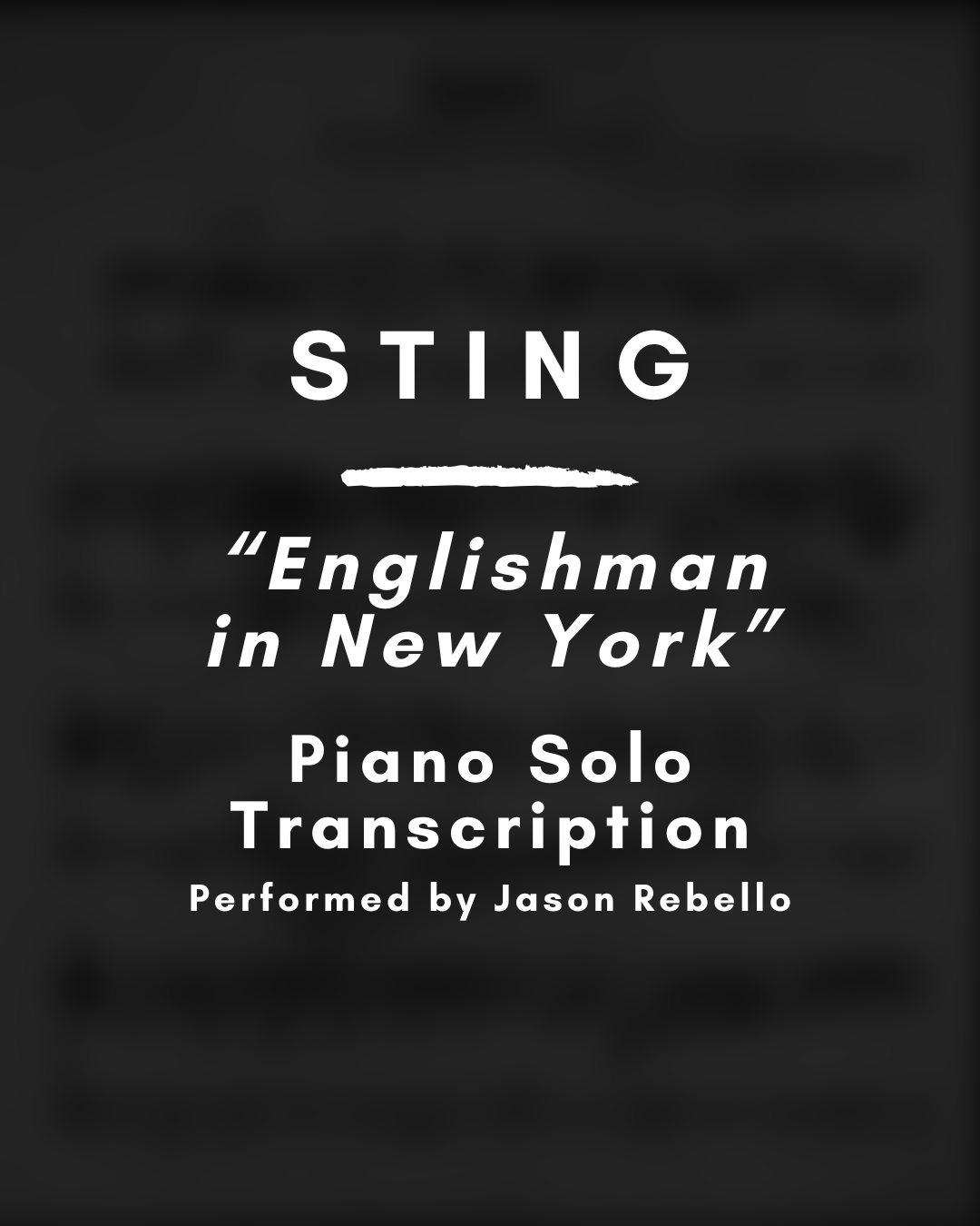 Sting - Englishman in New York (live) (Piano Solo Transcription) - PDF