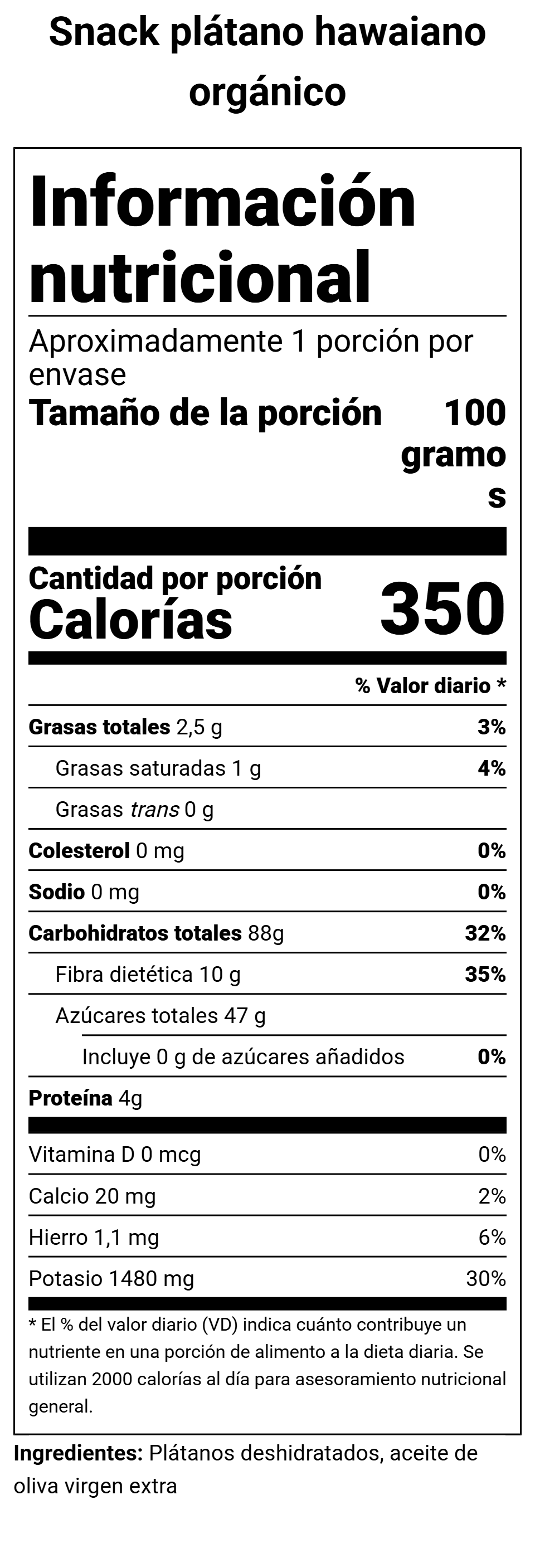 Snack Phatacone hawaiano organico