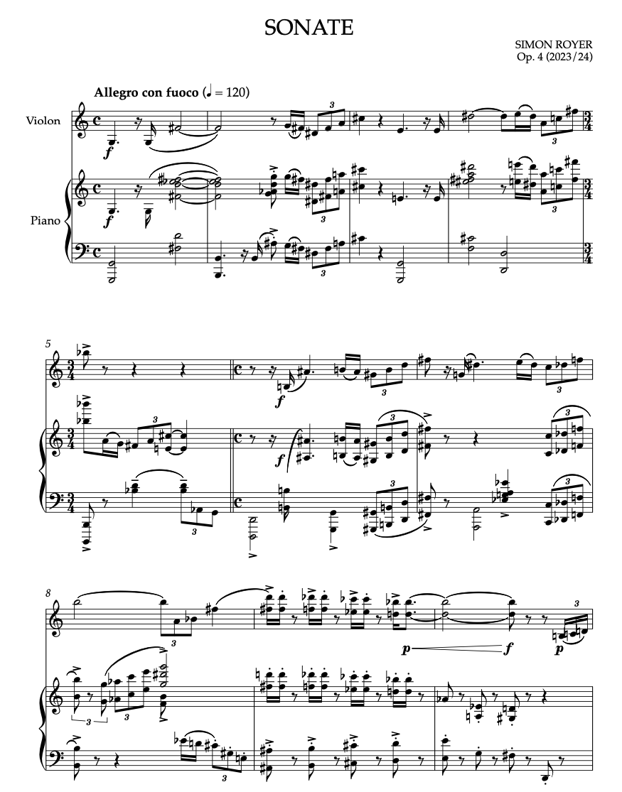 Sonate pour Violon et Piano