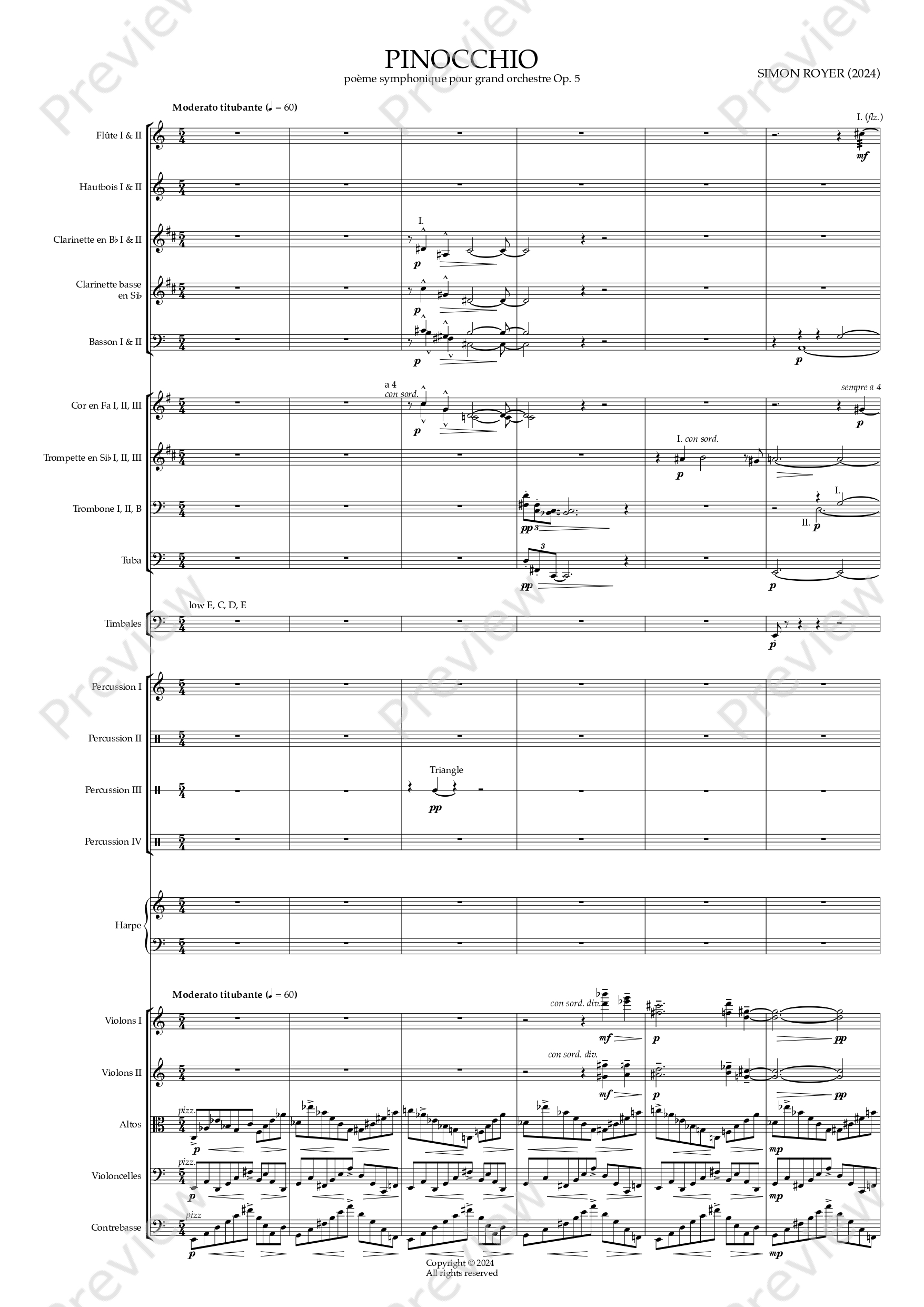 Pinocchio, symphonic poem - Conductor and Parts