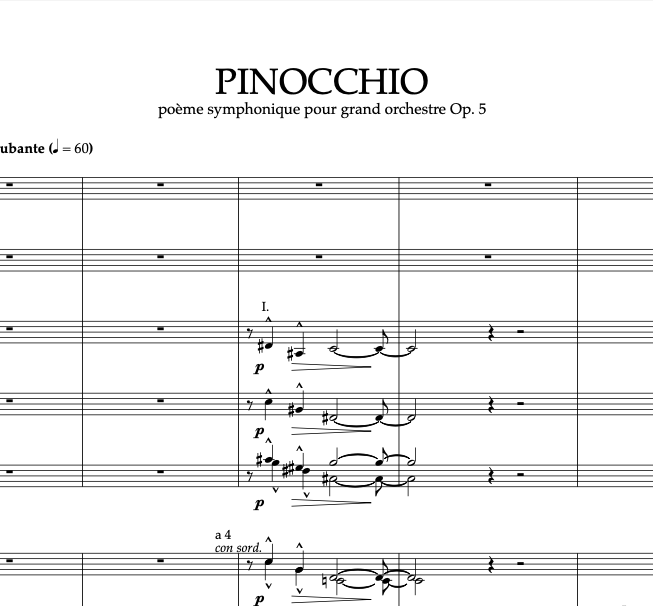 Pinocchio, symphonic poem - Conductor and Parts