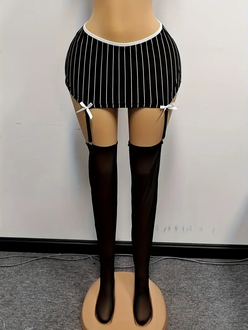 Plus size Pinstripe Lingerie Set