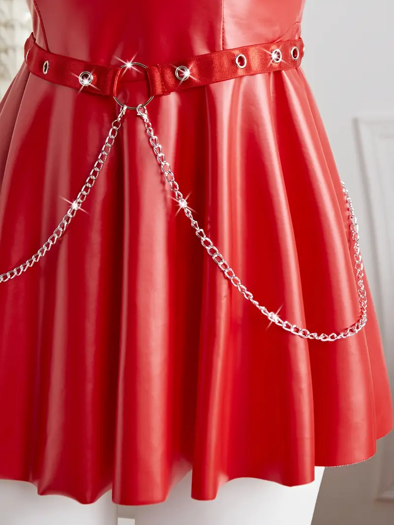 Red Halter Cut-Out Mini Dress