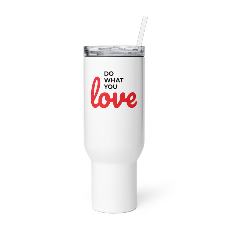 Travel mug with a handle