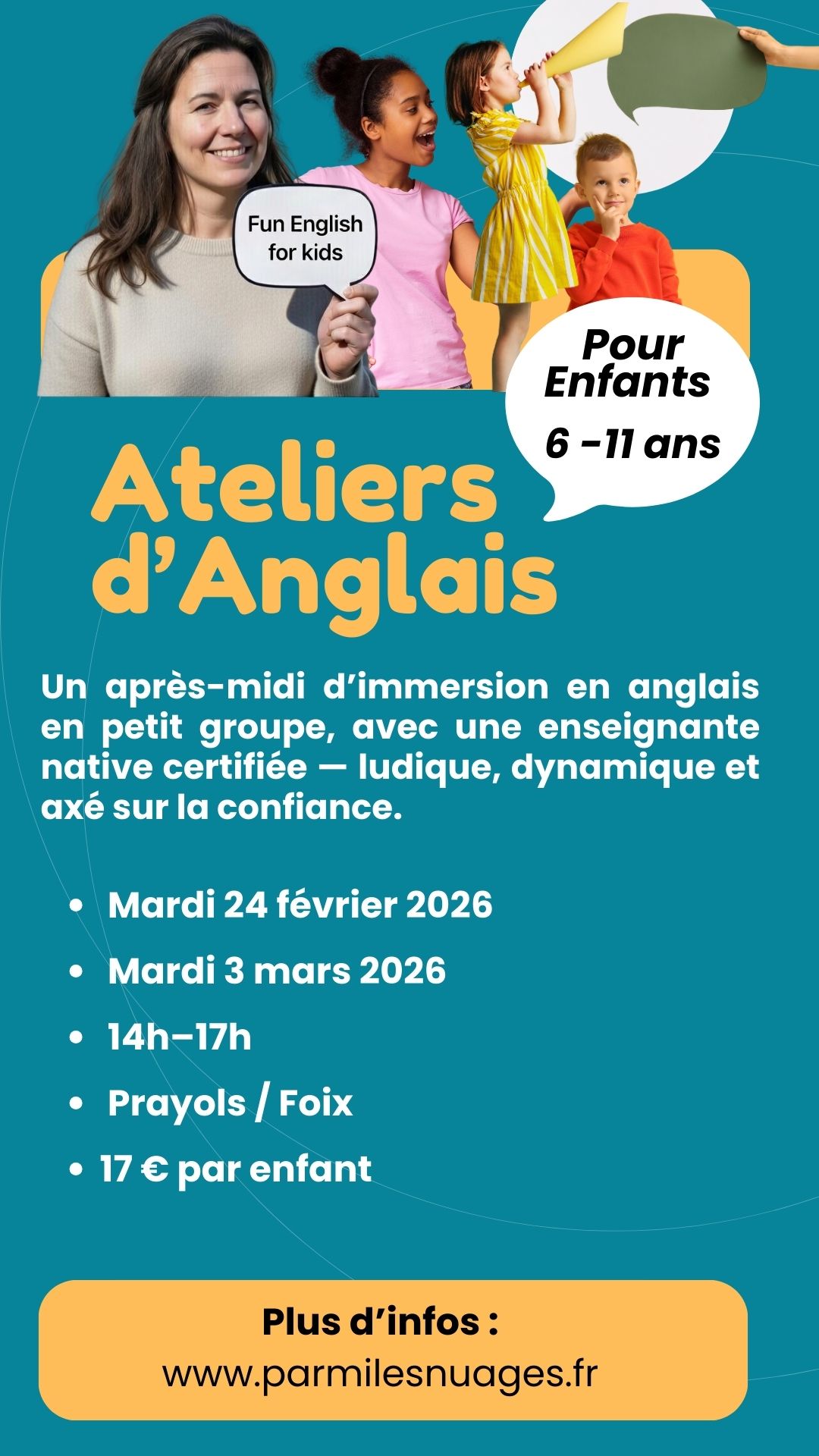 Ateliers d’'Anglais vacances d'hiver