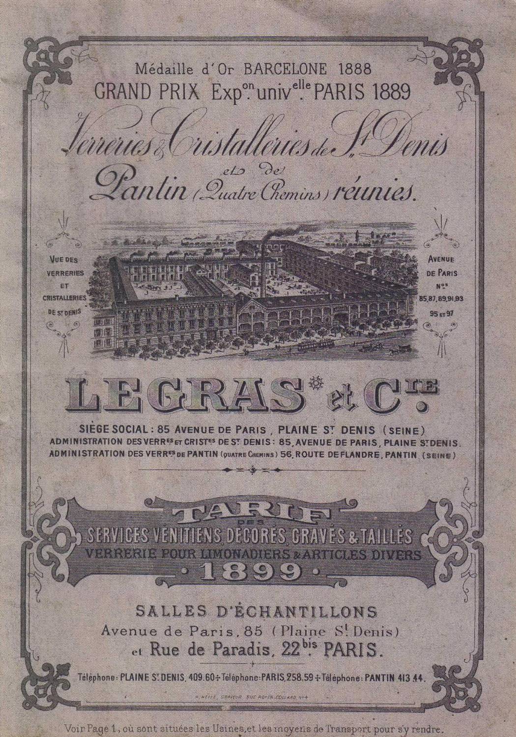 Catalogue Legras et CIE - 1899