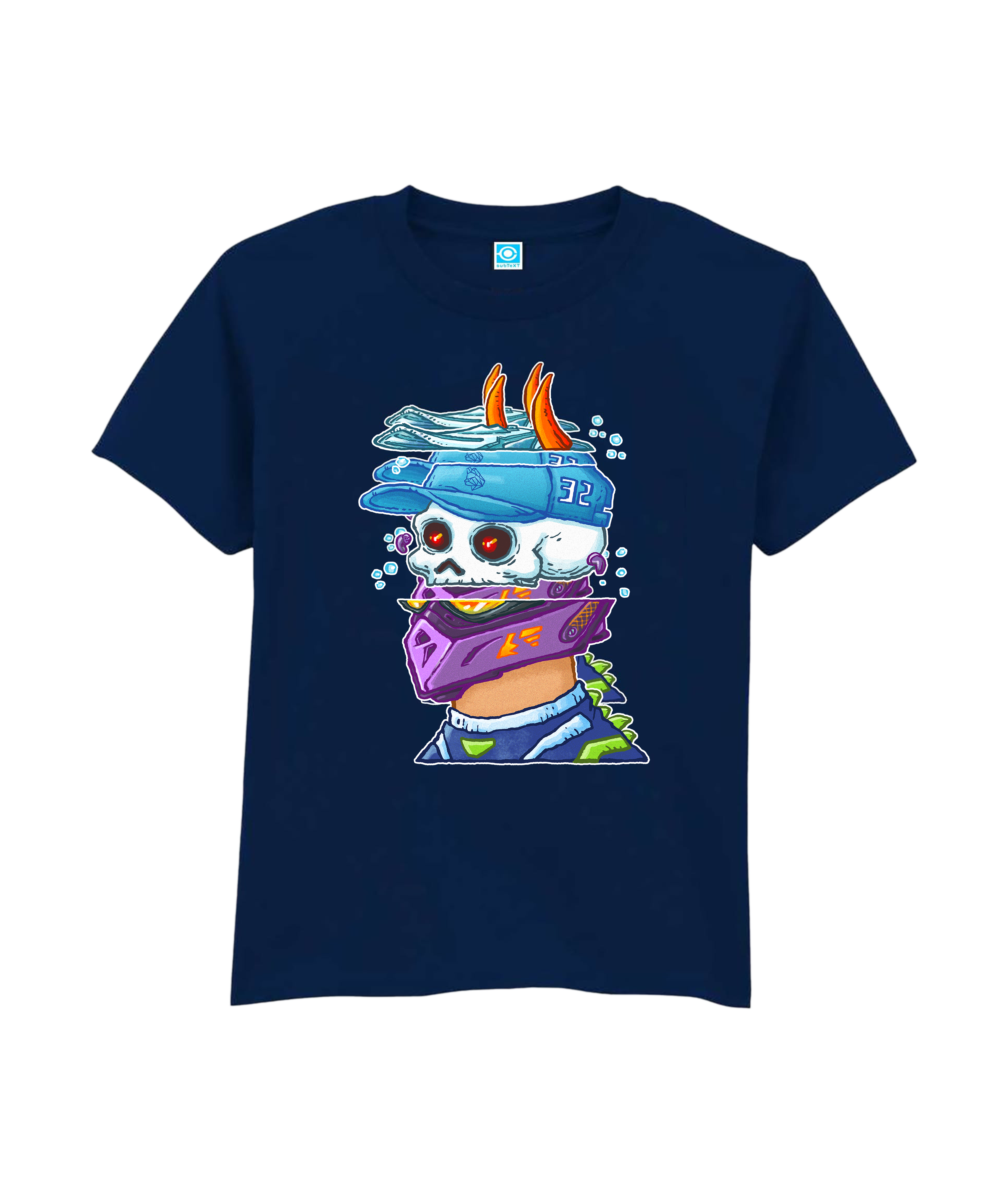 Koponya póló - sötétkék - gyerek