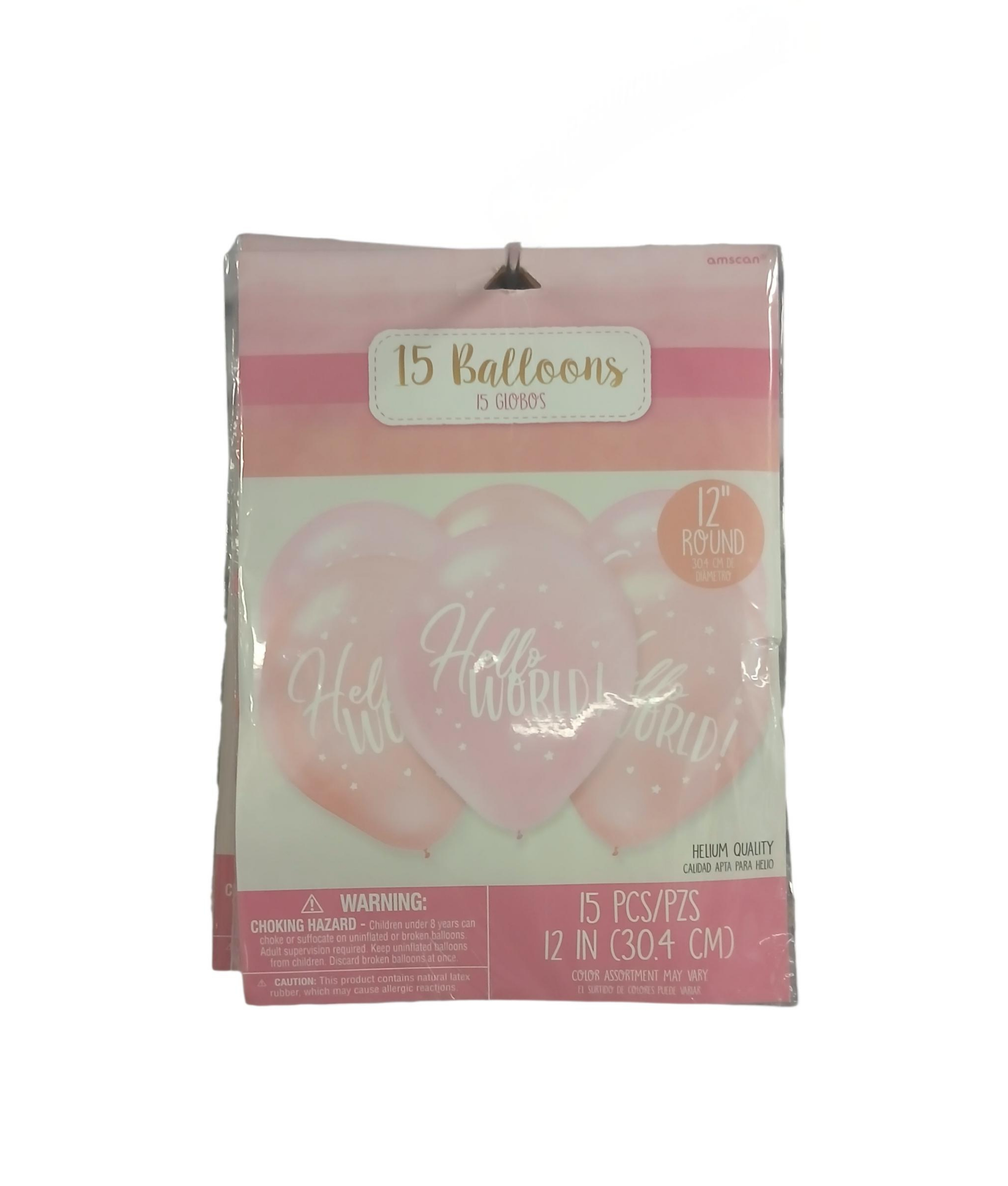 Hello World Pink Balloons Set