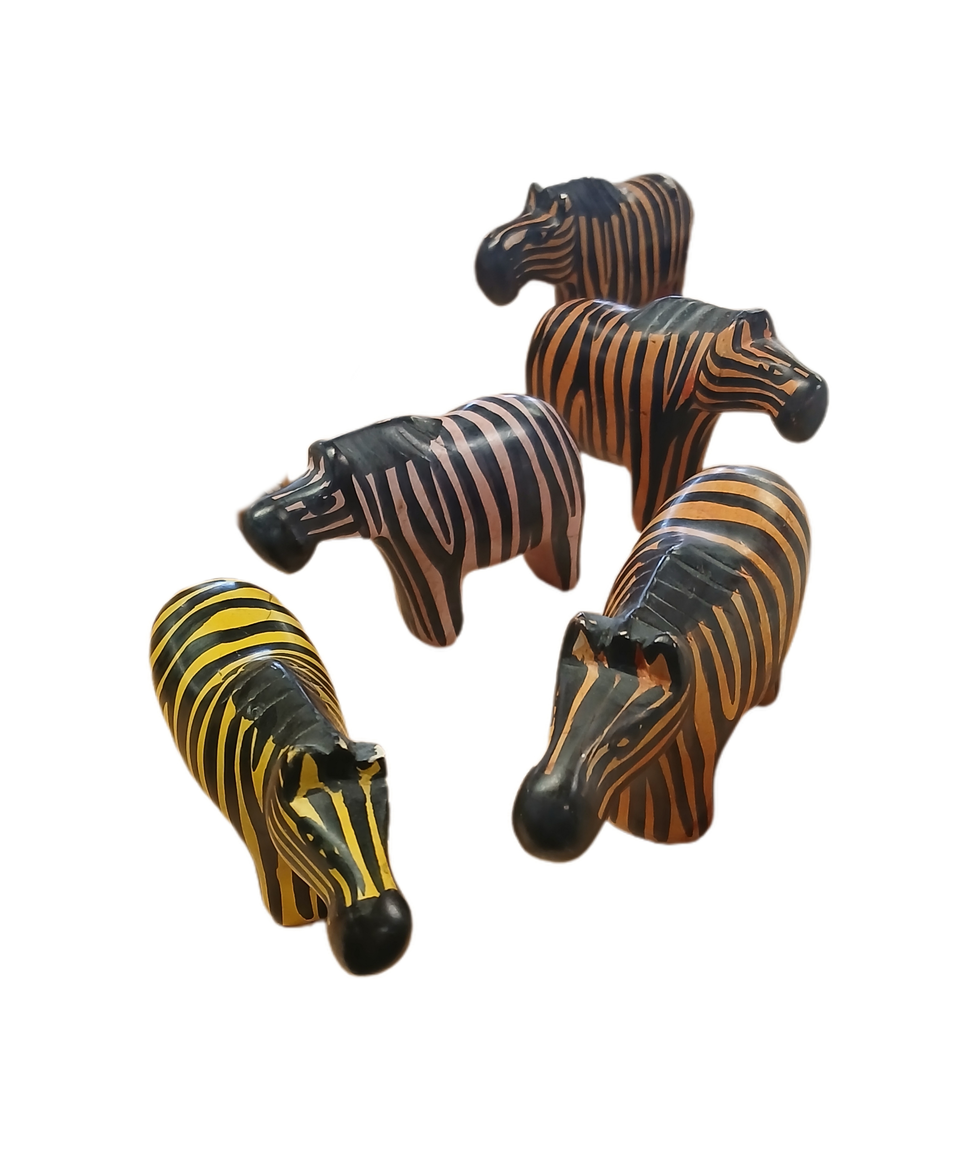 Handcrafted soapstone Zebra Figurines