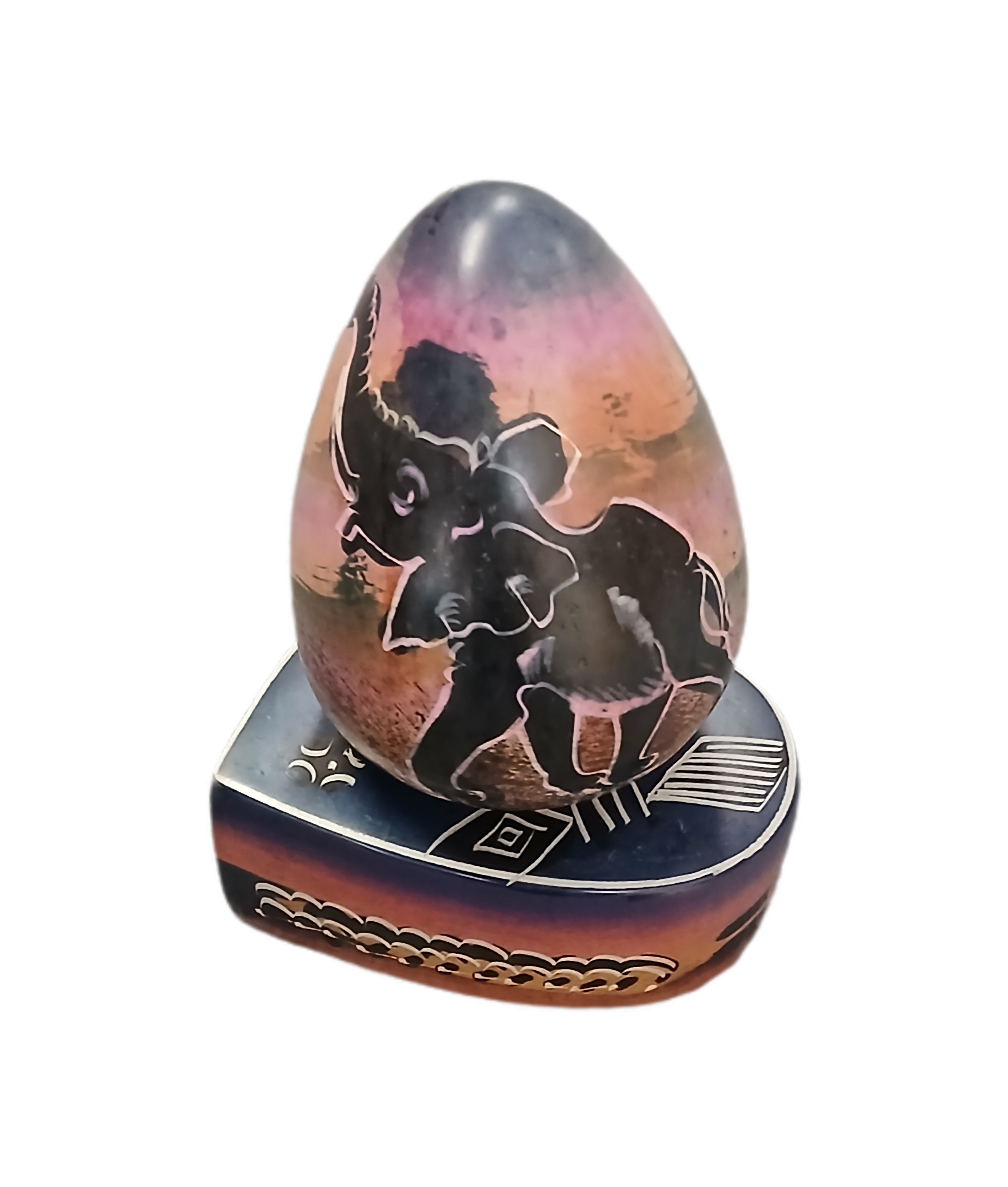 Hand-Carved African Stone Egg