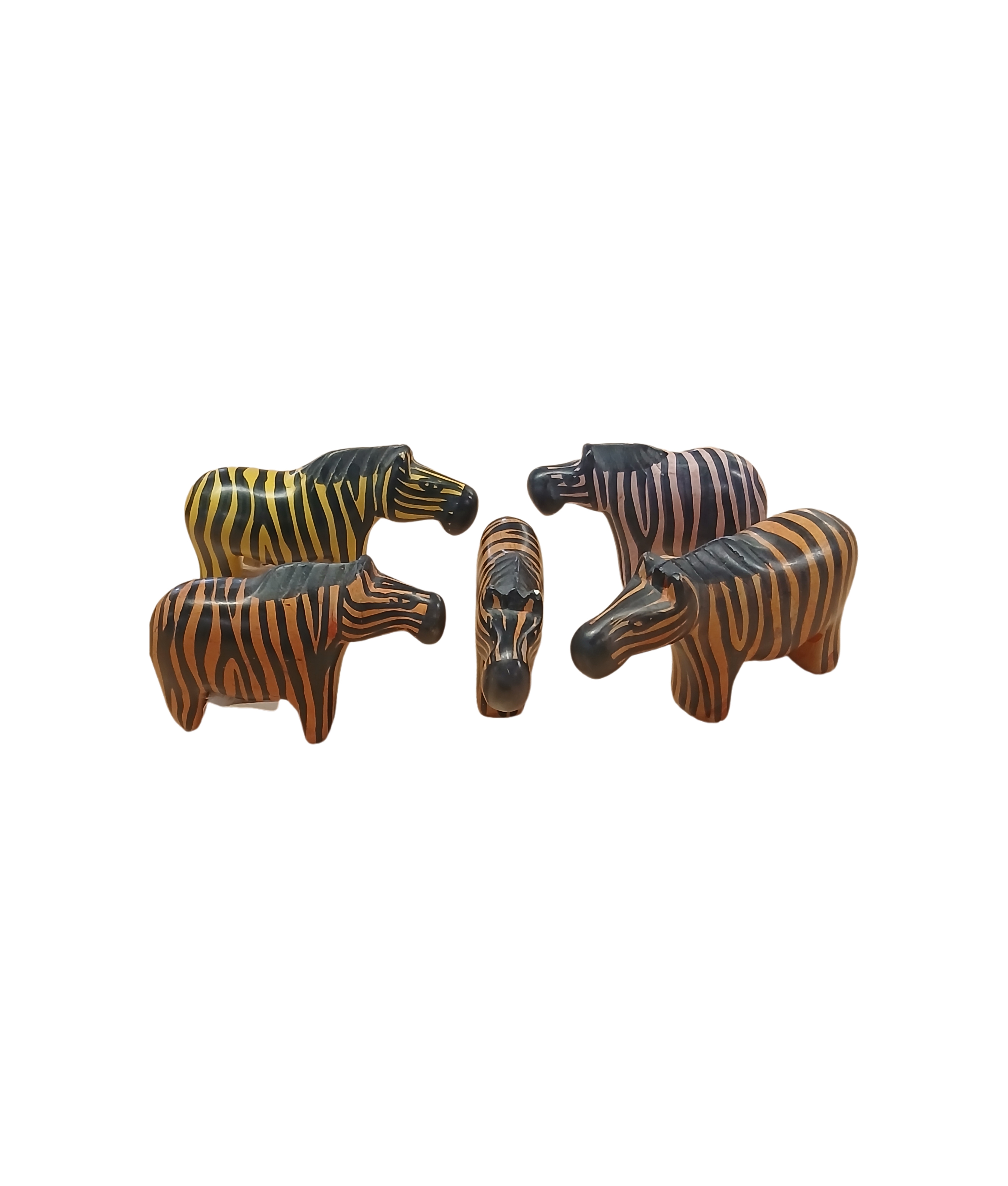 Handcrafted soapstone Zebra Figurines