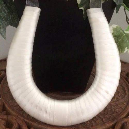 Pearl White Ribbon Wedding Horseshoe