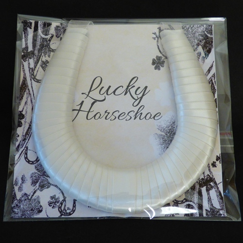 Pearl White Ribbon Wedding Horseshoe