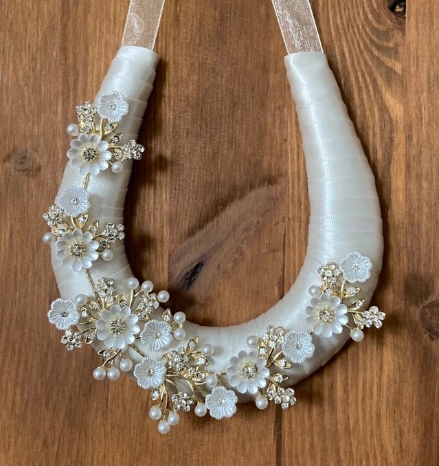 Golden Floral Wedding Horseshoe