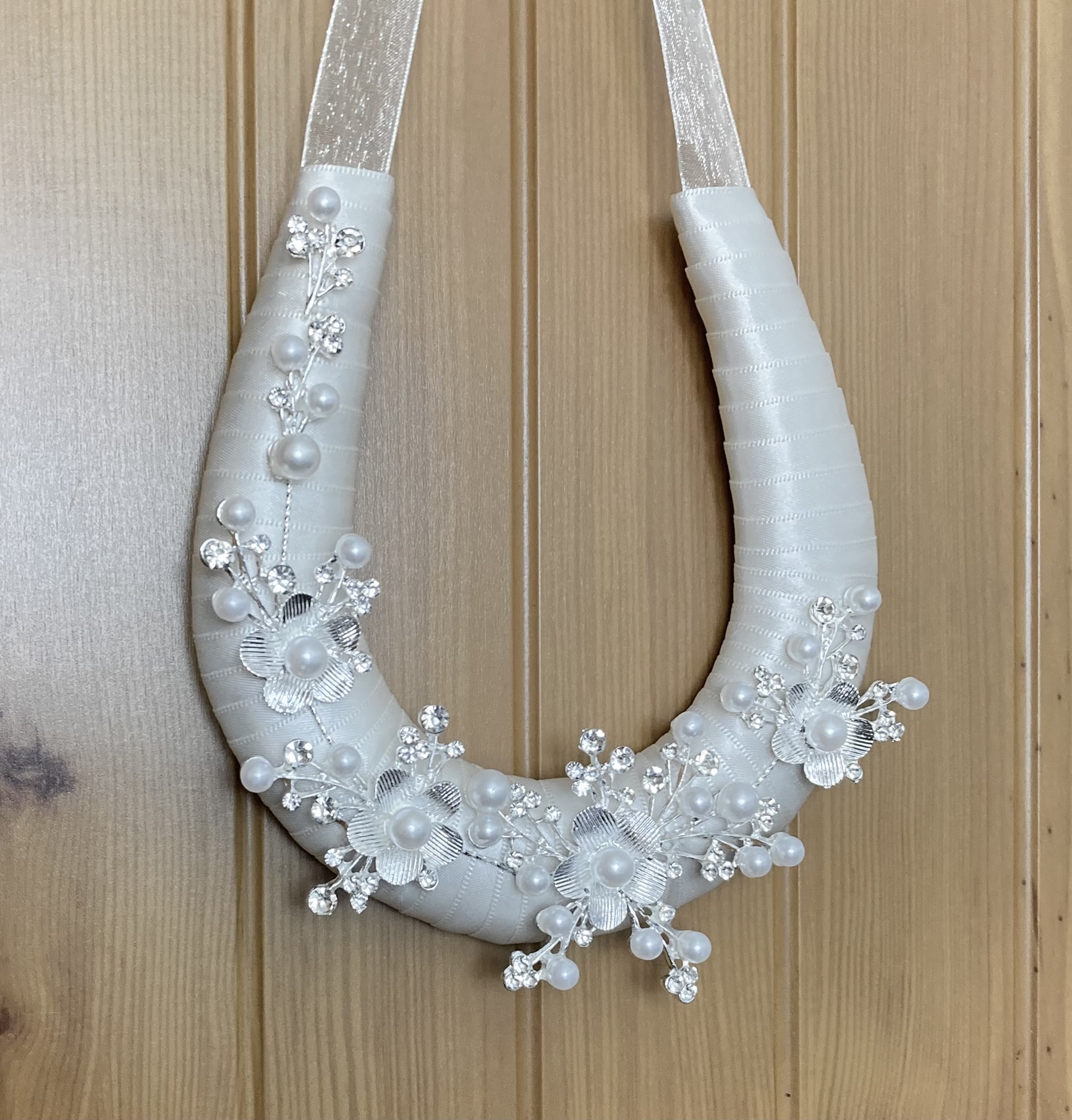 Silver Floral Wedding Horseshoe