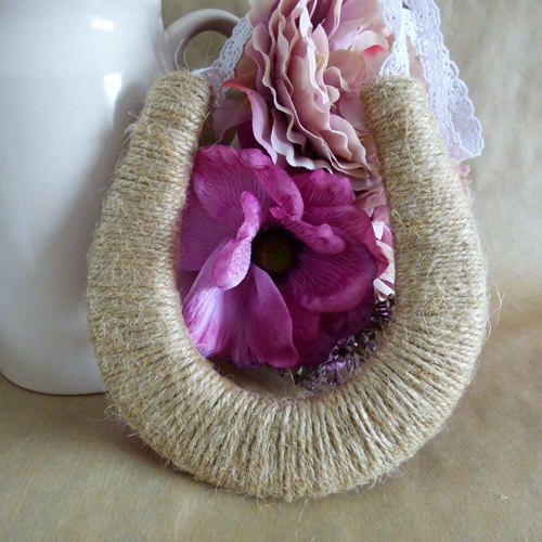 Rustic Twine & Lace Wedding Horseshoe