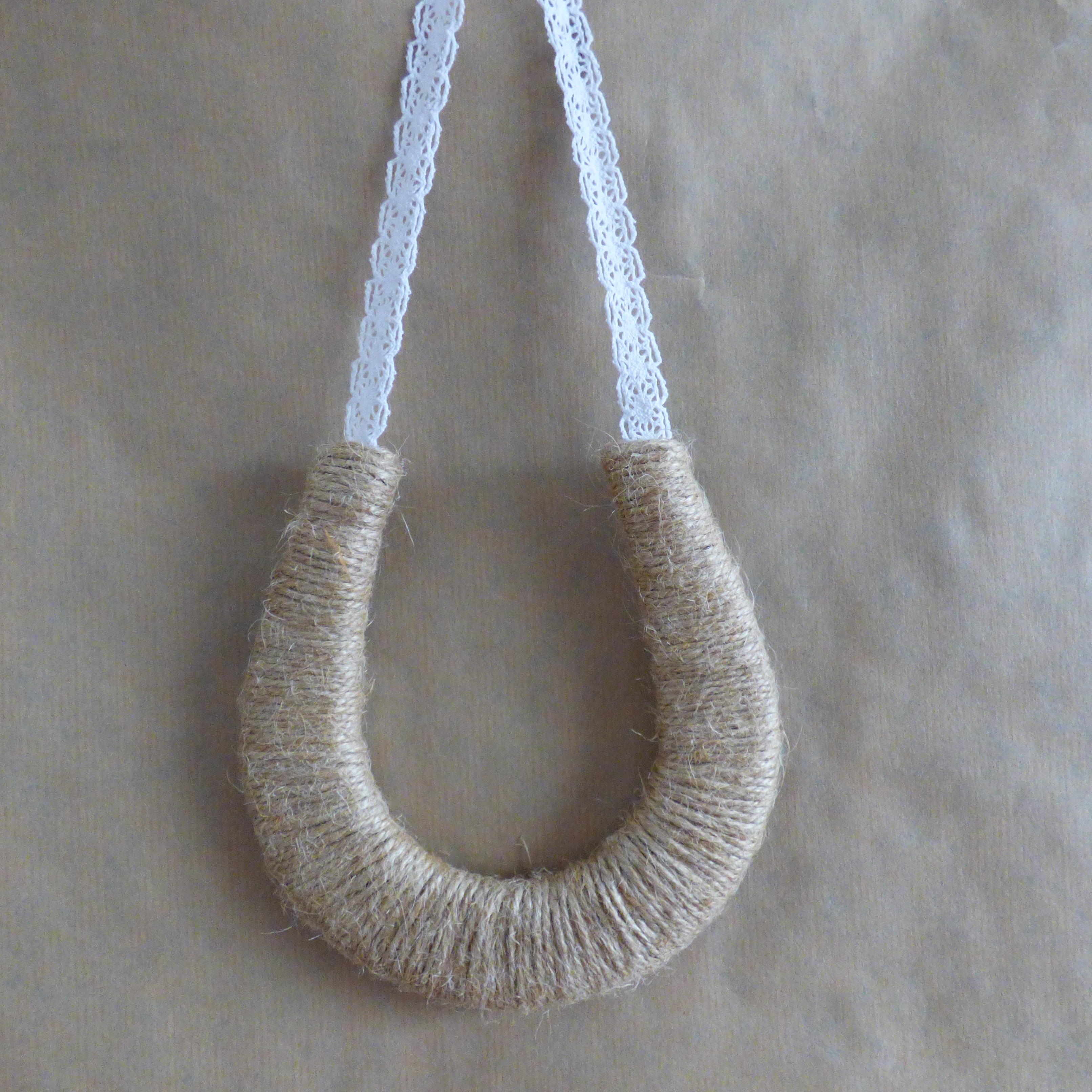 Rustic Twine & Lace Wedding Horseshoe