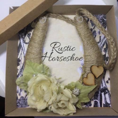 Rustic Twine Cream Flowers Wedding Horseshoe
