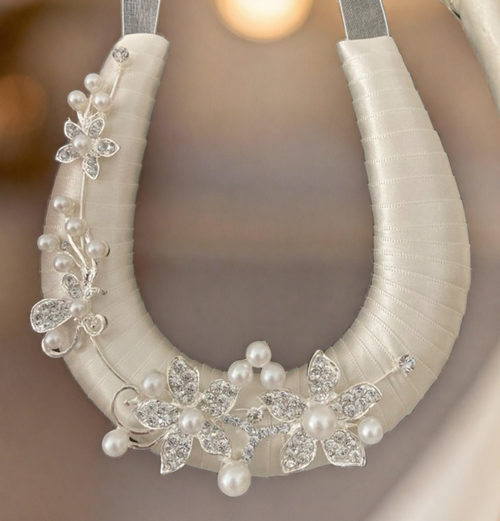Diamante Flowers Wedding Horseshoe