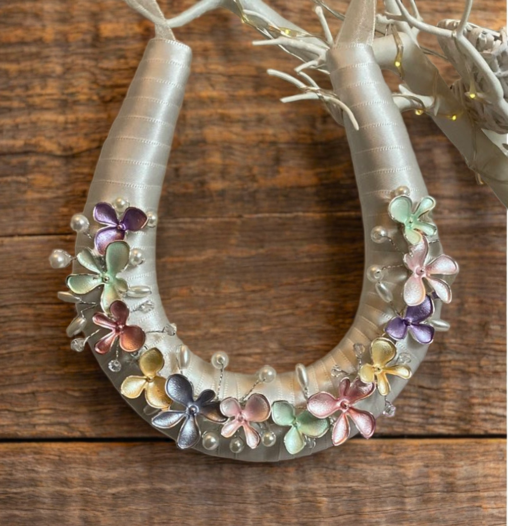 Handmade Enamel Floral Horseshoe