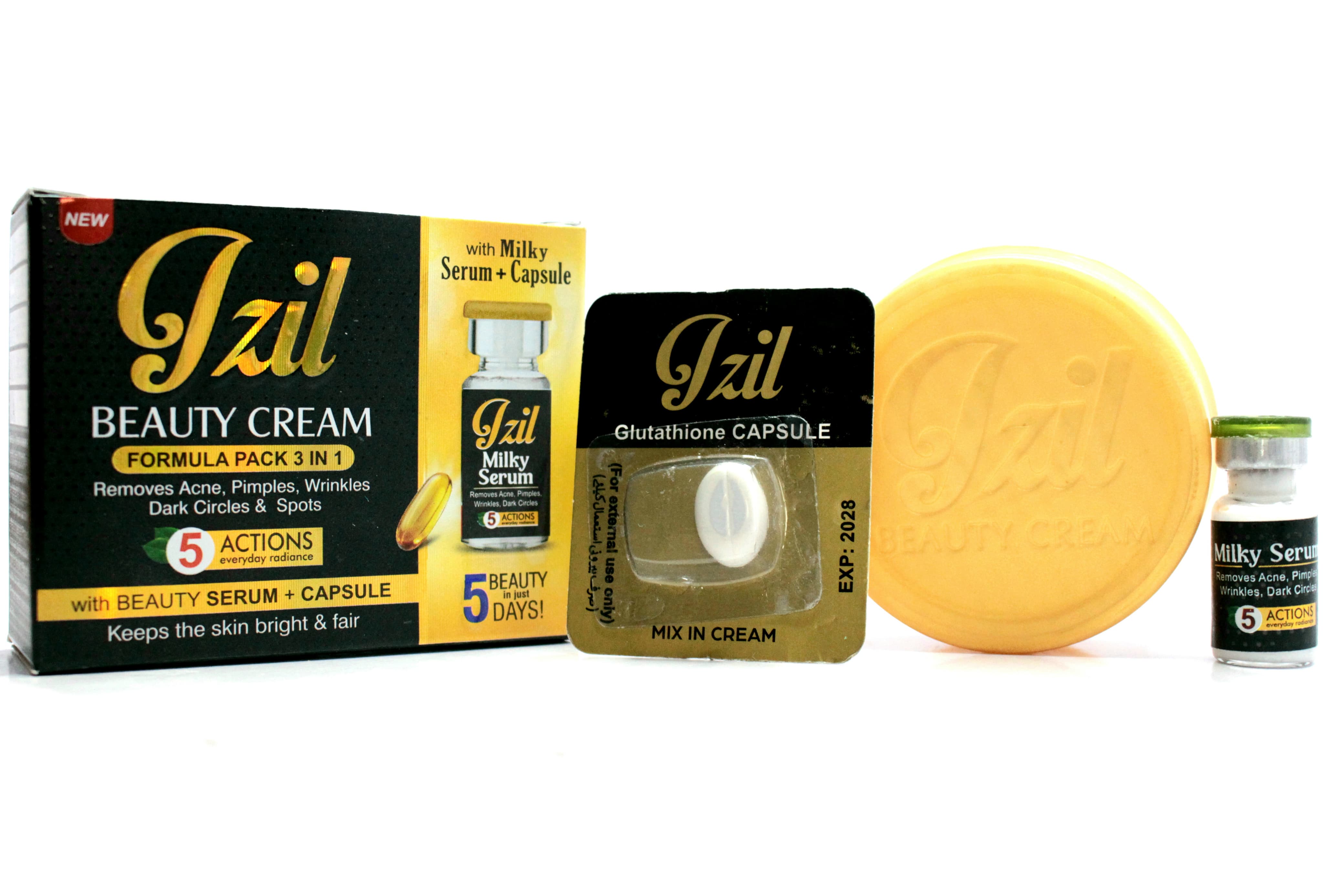 Izil Formula Pack 3 in 1 with Milky Serum + Glutathione Capsule