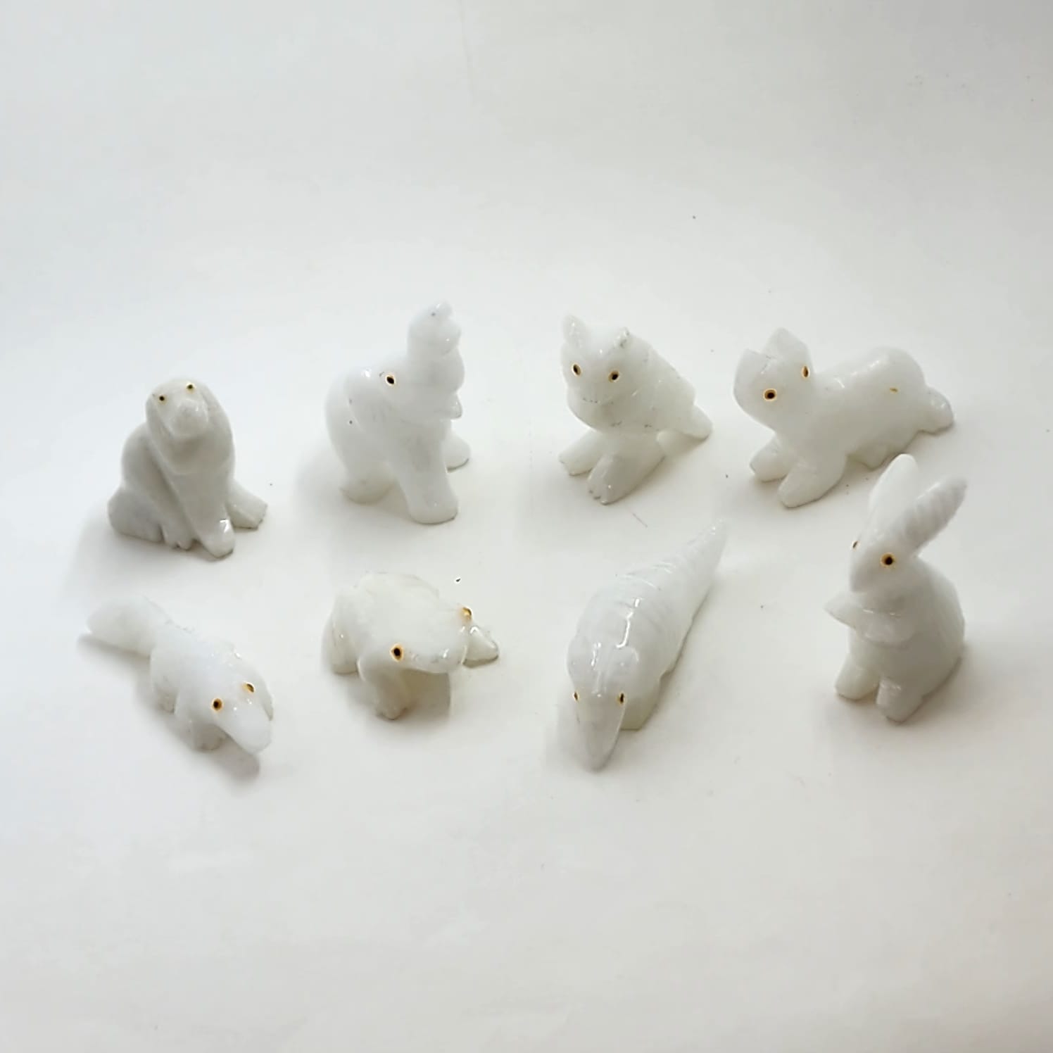 Set of White Animal Figurines