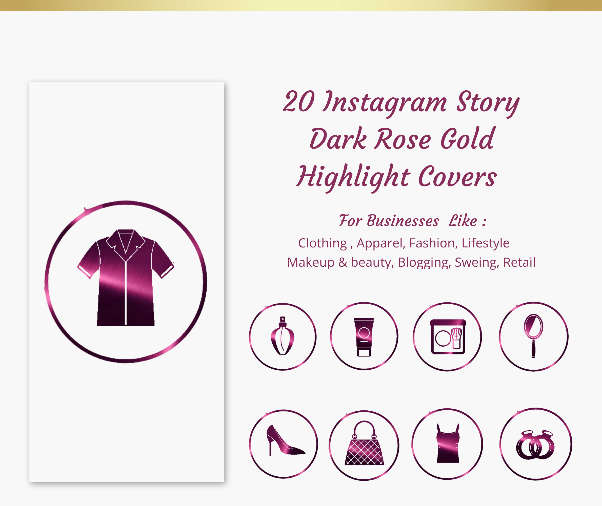 20 Dark Rose Gold - Instagram Story Highlight Covers