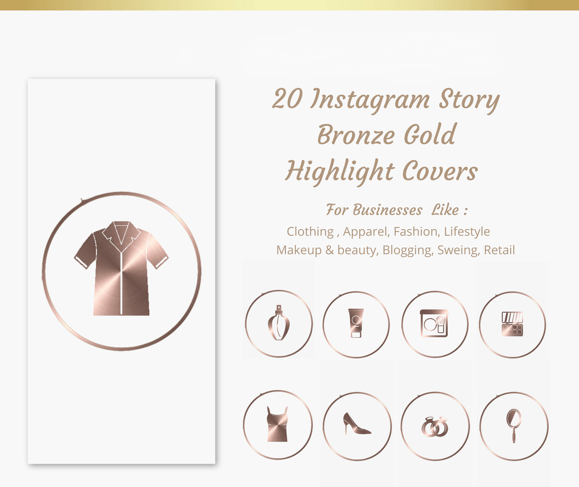 20 Rose Gold - Instagram Story Highlight Covers