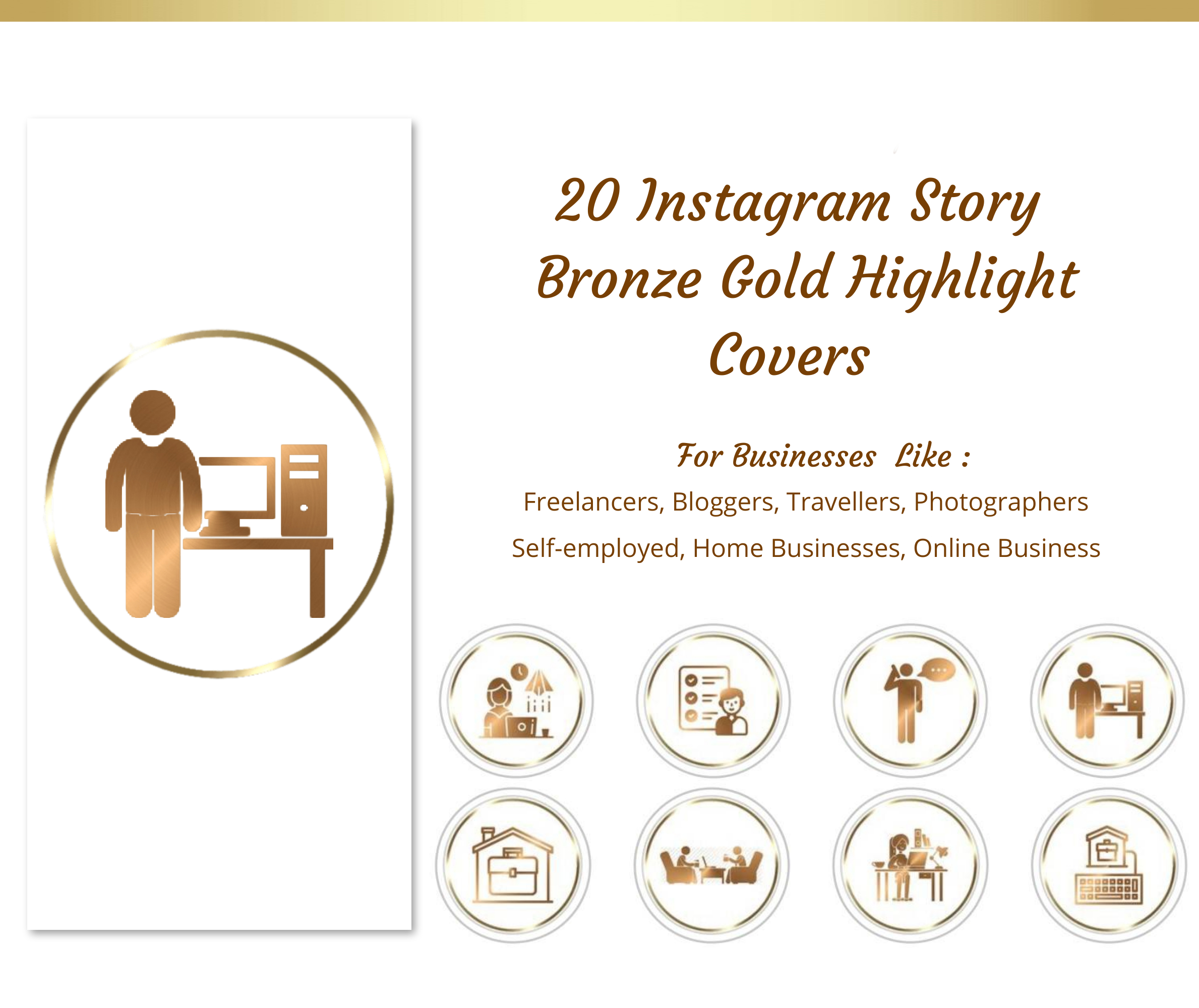 20 Bronze Gold - Instagram Story Highlight Covers
