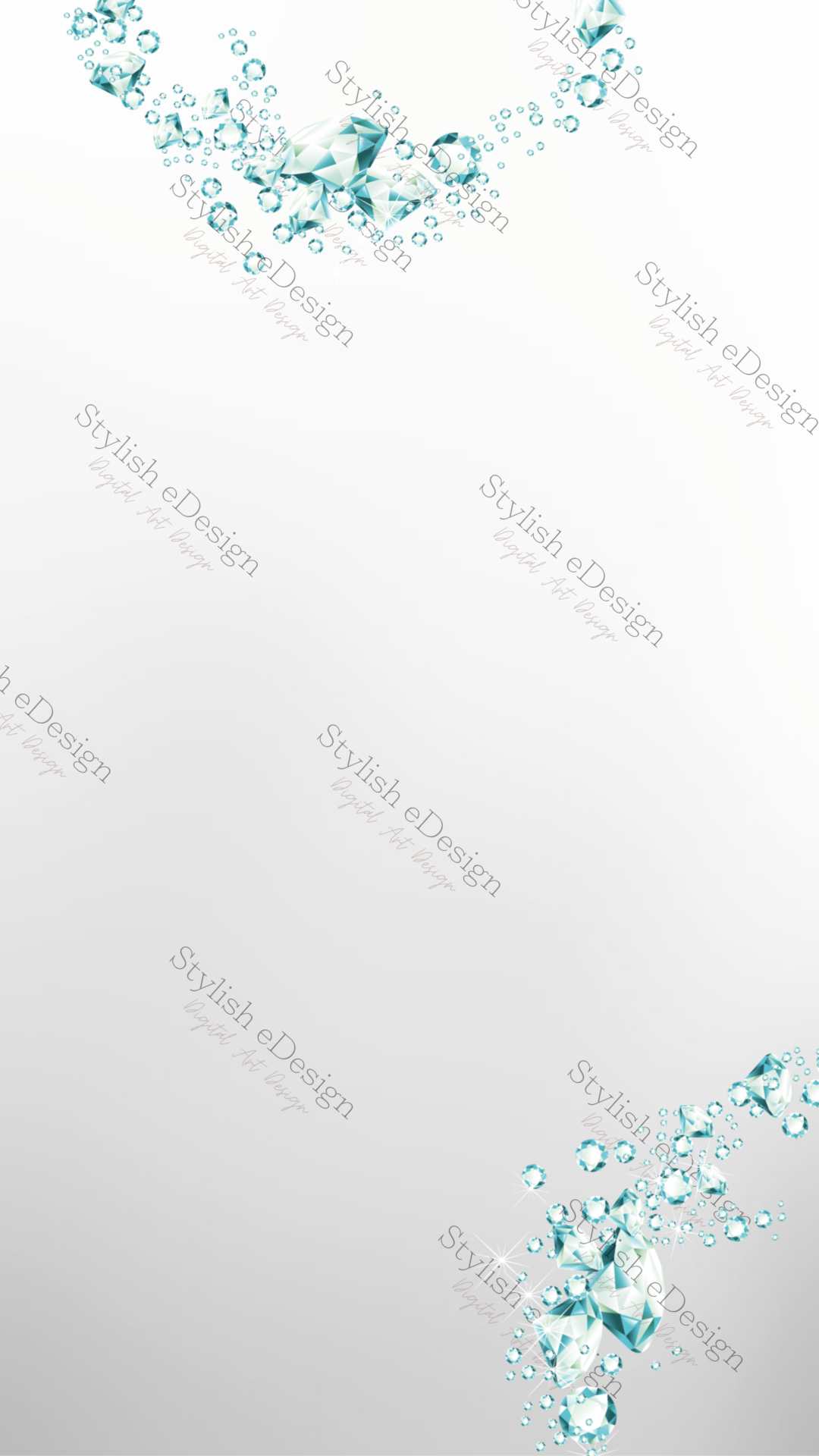 Blue Watery Diamonds Mobile Wallpaper