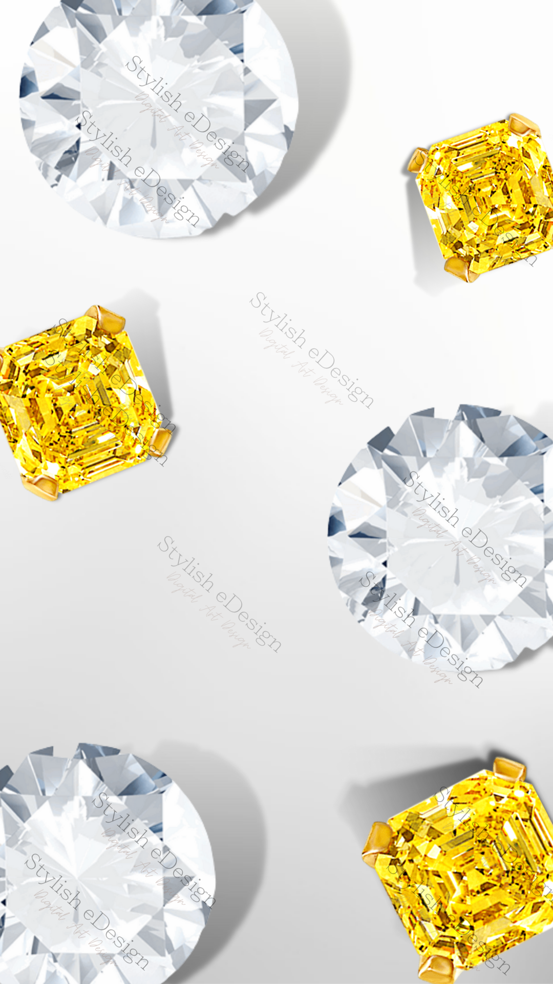 Yellow round gem diamonds Mobile Wallpaper
