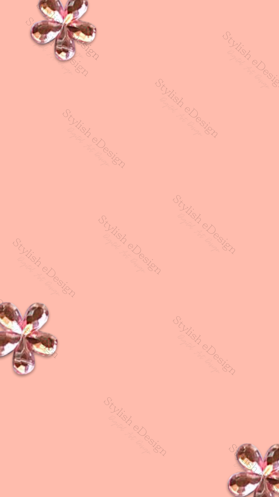 Pink Watery Flower Mobile Wallpaper