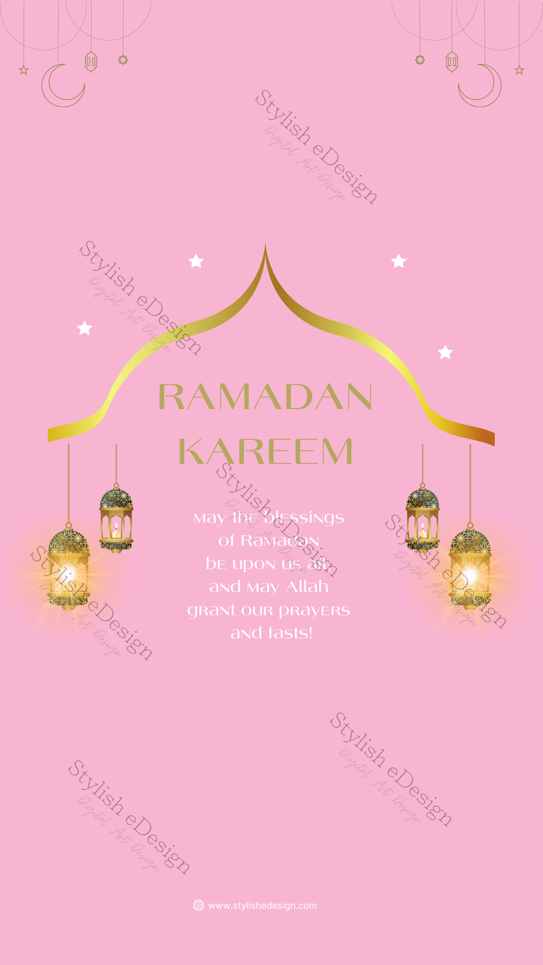 Ramadan Kareem Pink Mobile Wallpaper