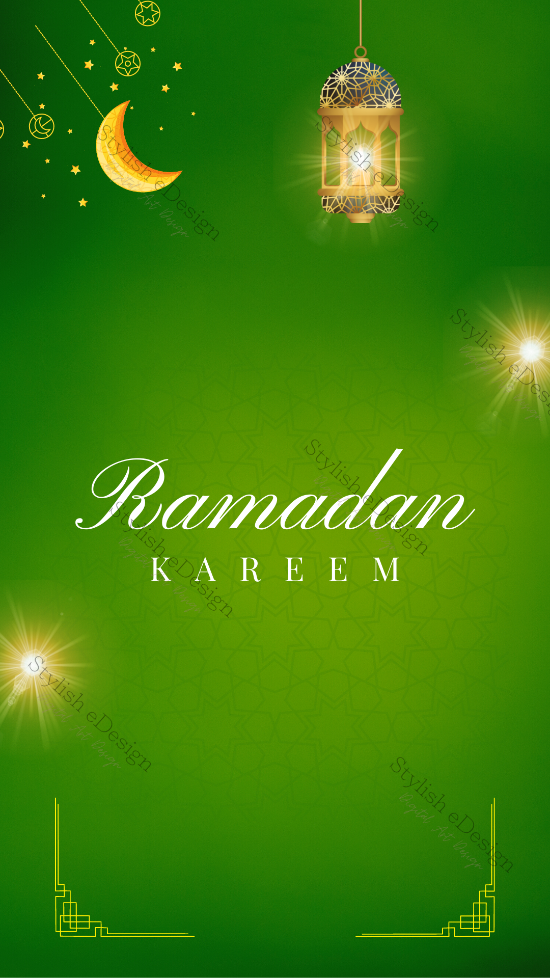 Ramadan Kareem-Dark Green, Glam and Gold Mobile Wallpaper