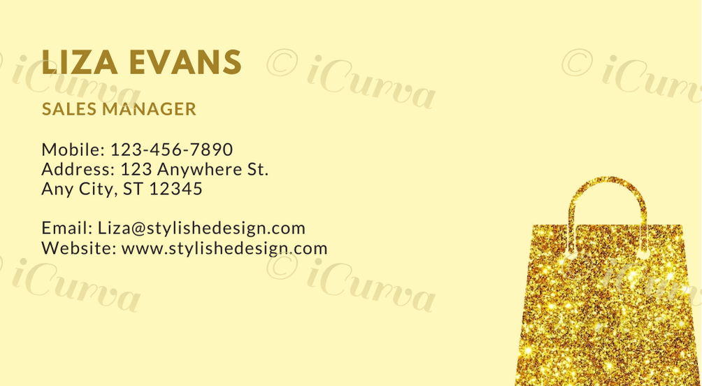 "AmyOnline Shop" Pre-made Business Card Design 