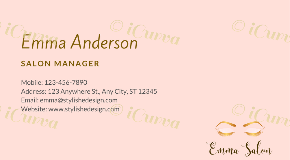 "Emma Salon" Pre-made Business Card Design 
