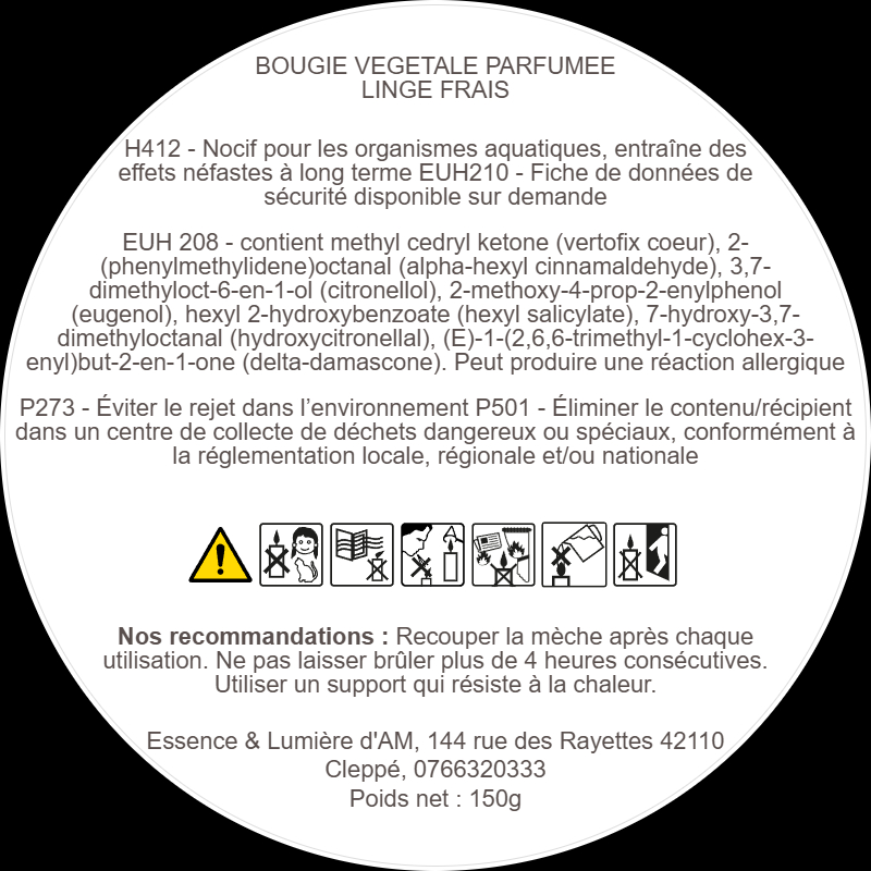 Bougie LINGE FRAIS