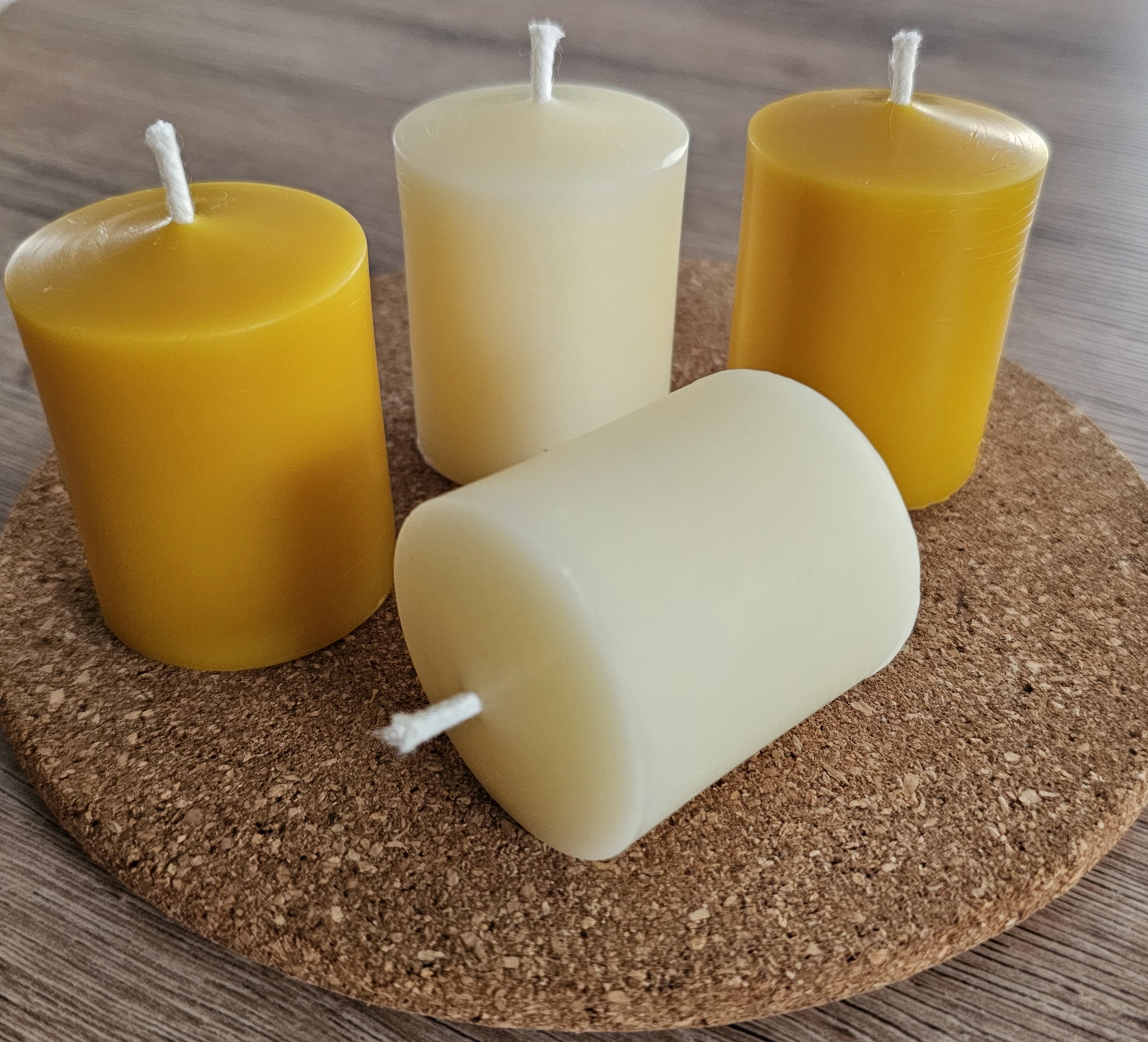 Bougie votive cire d'abeille Jaune