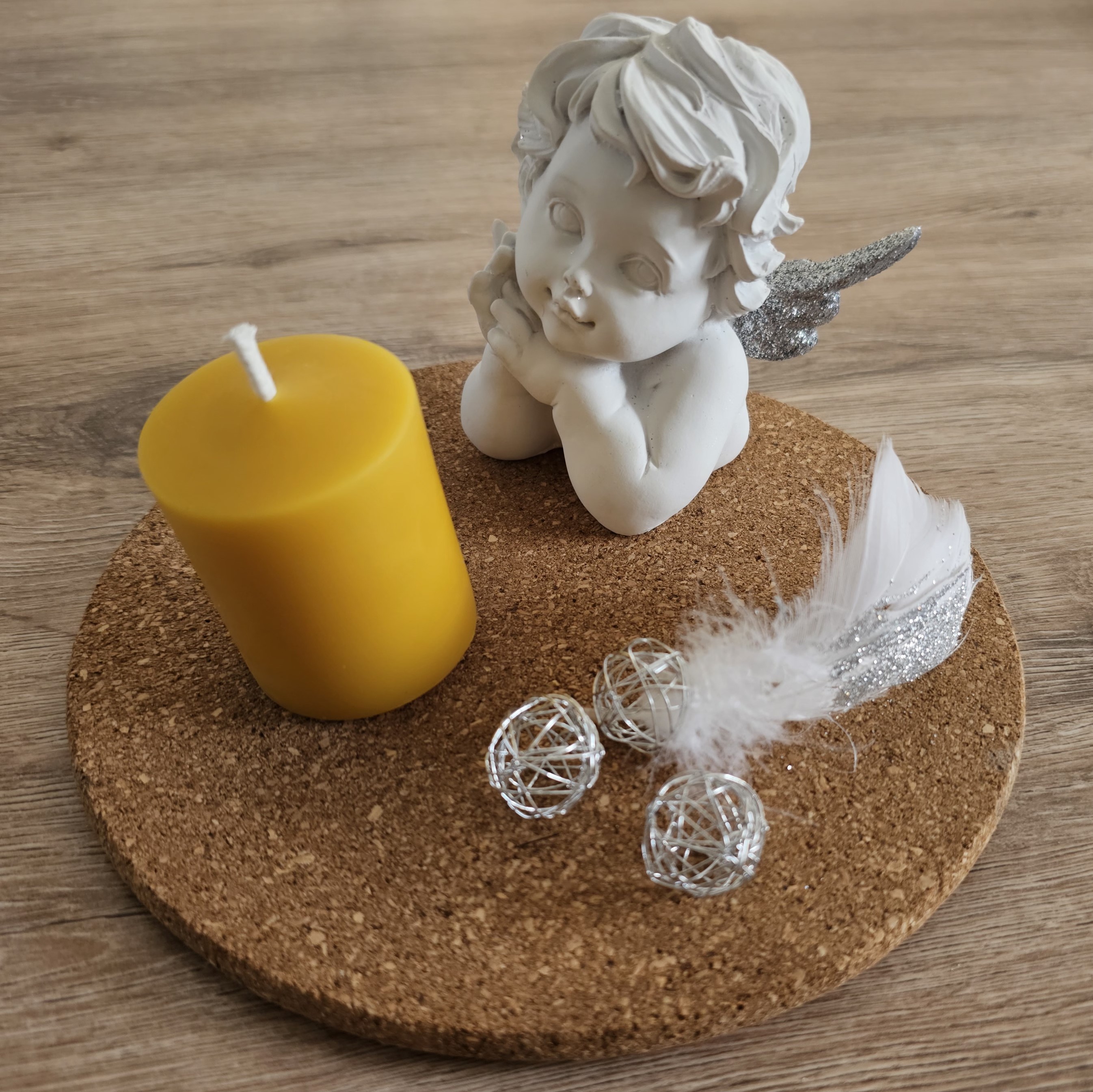 Bougie votive cire d'abeille Jaune