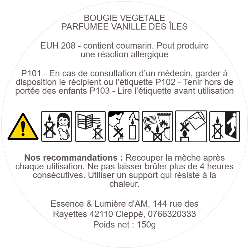Bougie VANILLE DES ÎLES