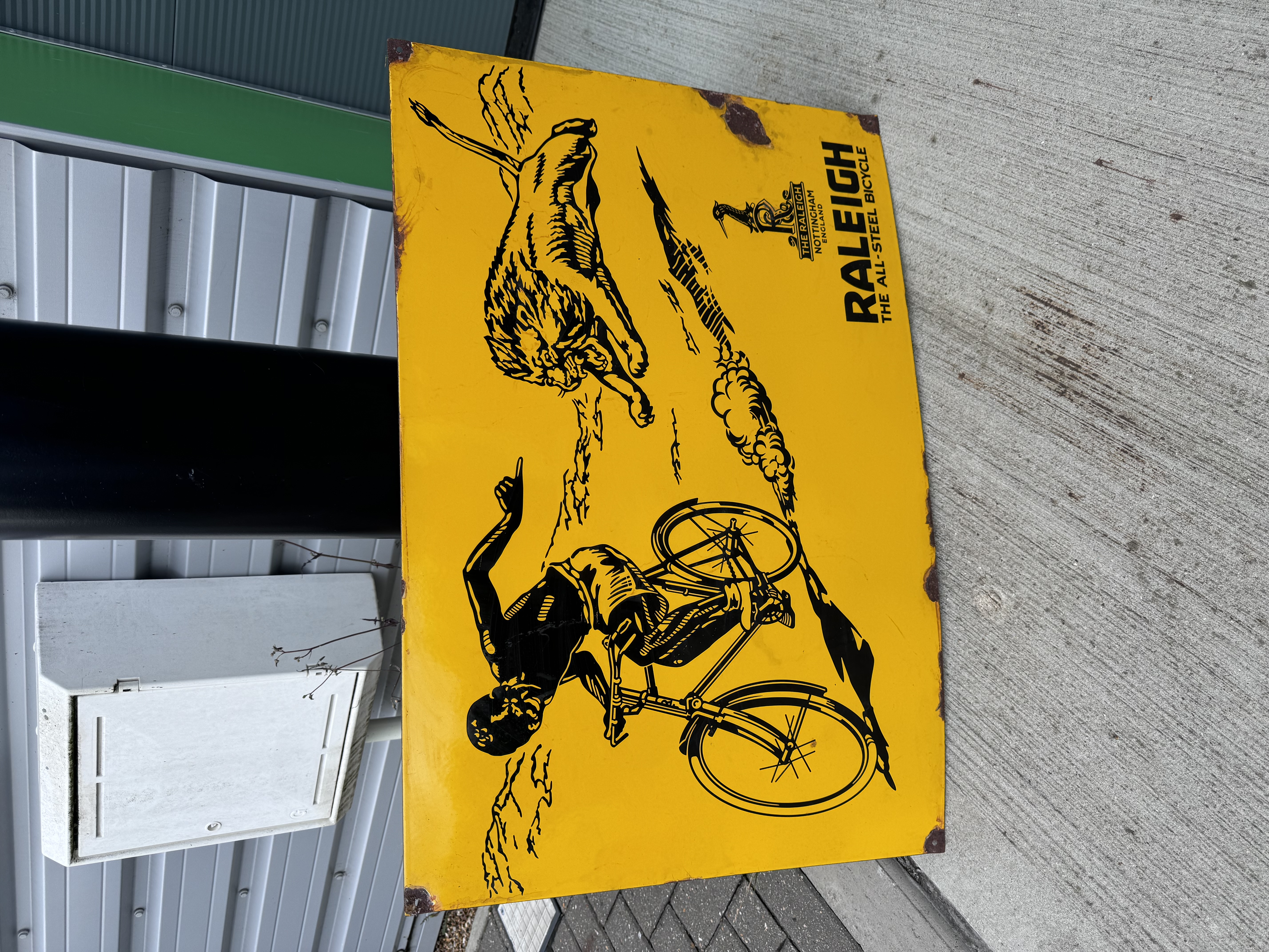 Rare 1930's Raleigh Cycles Enamel Sign